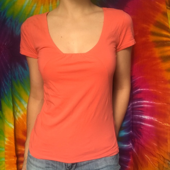 Lifestyle - Flattering Coral Tee - Picture 1 of 3